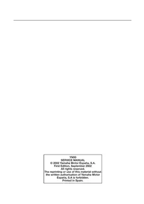 Yamaha YN50 & MBK CS Complete Service Manual (2002) Preview image 2