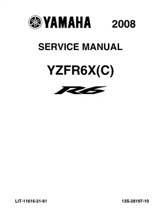 2008 Yamaha YZF-R6, YZFR6X(C) service manual Preview image 1
