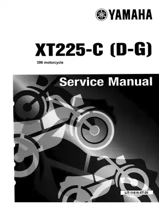 Yamaha XT225H/HC Supplementary Service Manual - Complete Guide for Mechanics Preview image 1