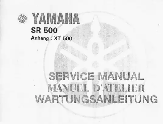 Yamaha SR500 Service Manual - Comprehensive Guide (1978 Edition) Preview image 1