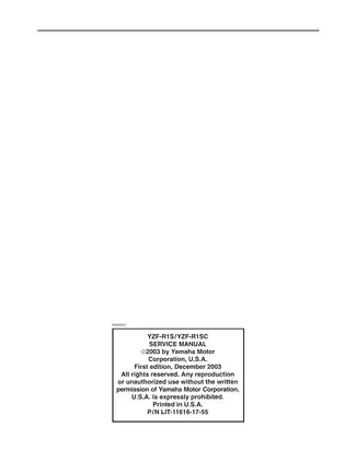 Yamaha YZF-R1 Service Manual (2003 Edition) Preview image 2