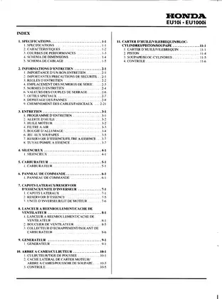 Honda EU10i, EU1000i inverter generator service manual Preview image 5