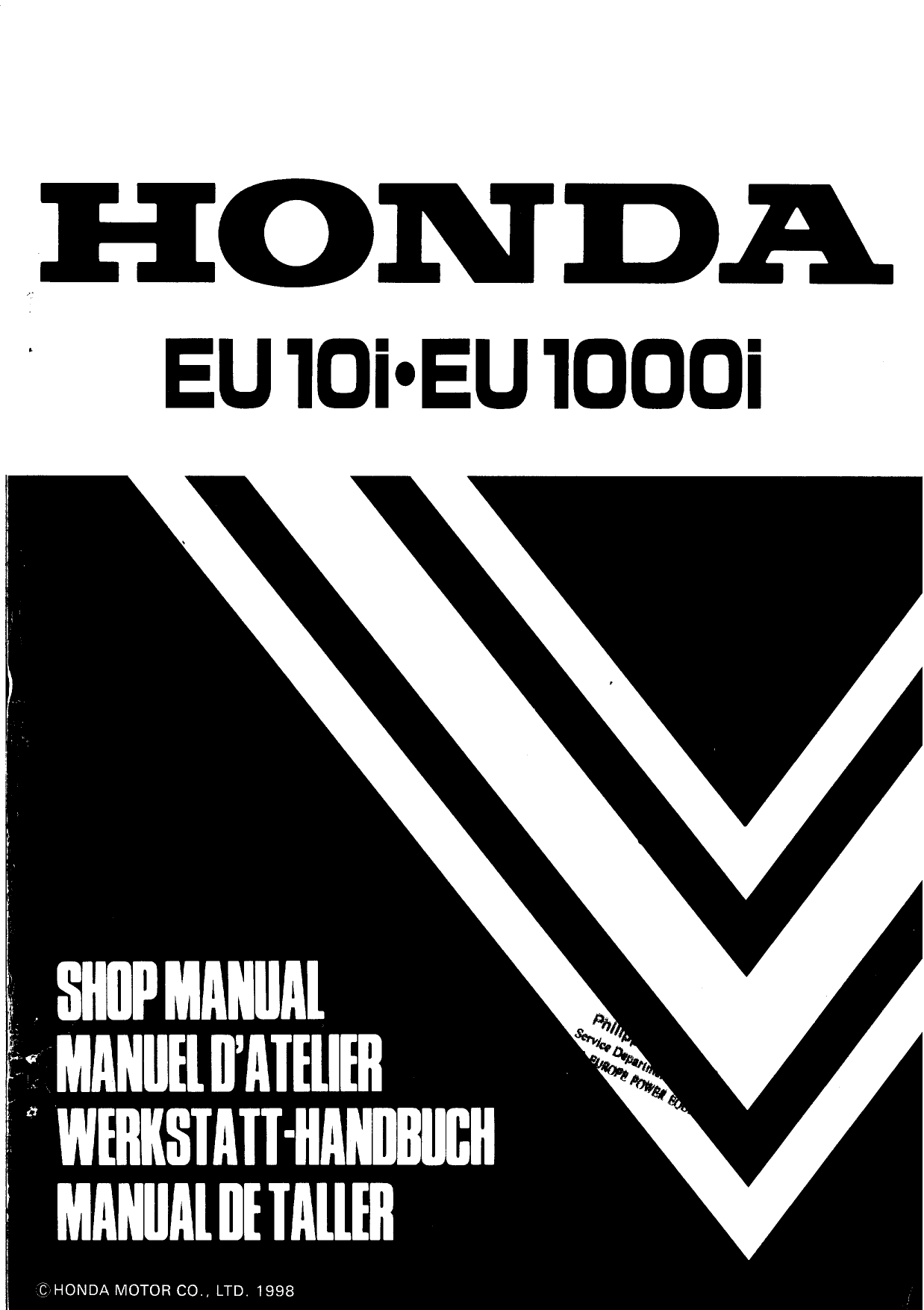 Honda EU1000i generator repair and service manual Preview image 1