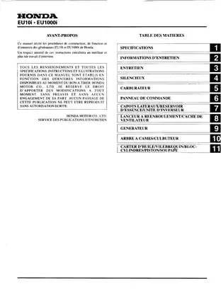 Honda EU10i & EU1000i Generator Service Manual - Comprehensive Guide Preview image 4