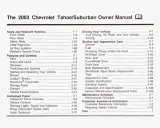 2003 Chevrolet Tahoe / Suburban SUV Owner's Manual (P/N C2316) – preview page 2