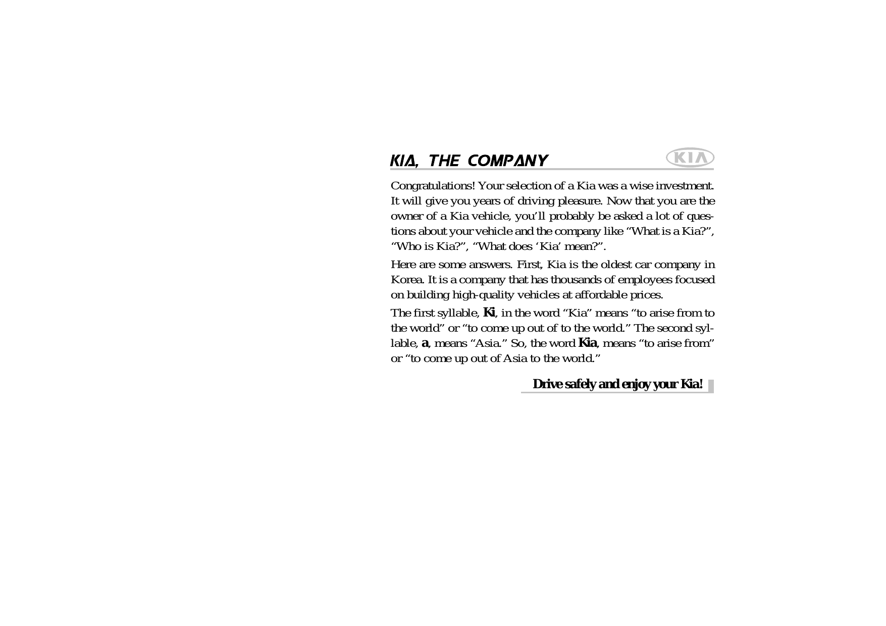 2006 KIA Amanti owners manual Preview image 1
