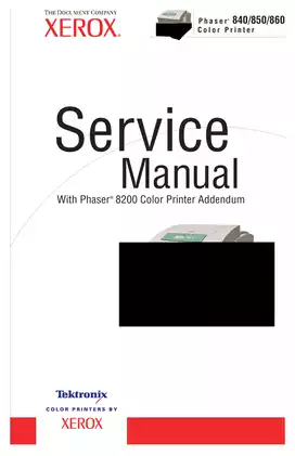Tektronix Xerox Phaser 8200, 840, 850, 860 color printer service manual Preview image 1