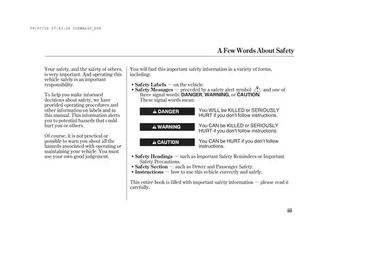 2010 Honda CR-V owner`s manual Preview image 5