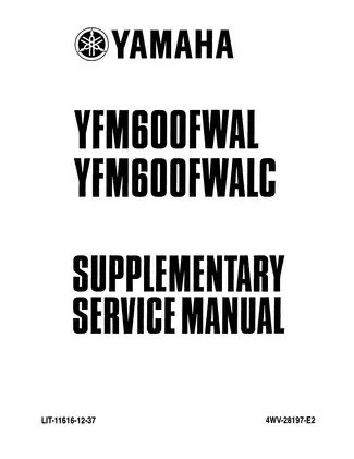 Yamaha YFM600FWAL/YFM600FWALC Supplementary Service Manual (1998 Edition) Preview image 4