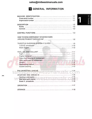 1984-1987 Yamaha V-Max 540 Series Snowmobile Service Manual Preview image 3