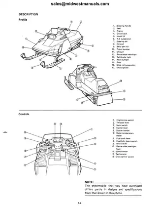 1984-1987 Yamaha V-Max 540 Series Snowmobile Service Manual Preview image 5