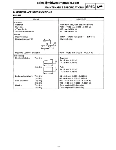 1989–2009 Yamaha Bravo 250 & Bravo 250 LT Snowmobile Service Manual (P/N 8BD-008101)