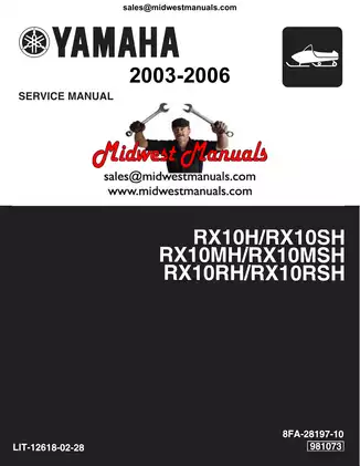 2003-2006 Yamaha RX10 Series Service Manual