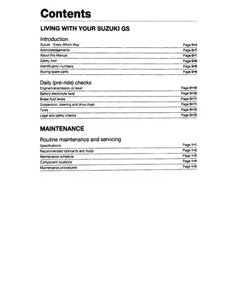 1989-1997 Suzuki GS500E Twin service manual Preview image 3