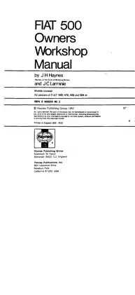 Comprehensive FIAT 500 Owners Workshop Manual Preview image 2