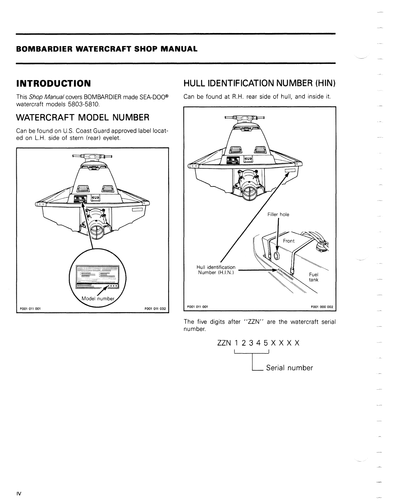 1990 Bombardier Sea-Doo, GT, SP shop manual Preview image 5