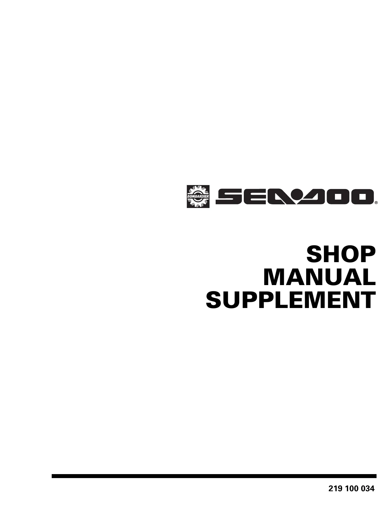 1996 Bombardier Sea Doo  SP, SPX, SPI, XP, GTS, GTI, HX shop service manual + supplements Preview image 2