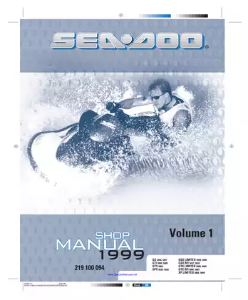 1999 Bombardier Sea-Doo GS, GSX Limited, GSX RFI, GTI, GTS, GTX Limited, GTX RFI, SPX, XP Limited shop manual Preview image 1