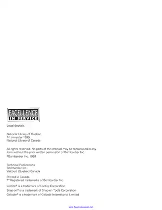 1999 Sea-Doo Service Manual - Comprehensive Repair Guide for GSX, GTX, and More Preview image 3