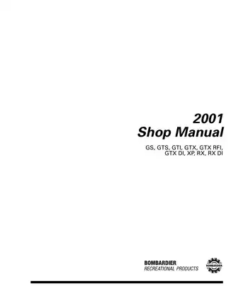 2001 Bombardier Sea-Doo GS, GTS, GTI, GTX, GTX RFI, GTX DI, RX, RX DI, XP shop manual Preview image 2