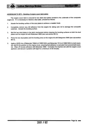 2001-2007 Lotus Elise S2, MK2 service manual Preview image 5