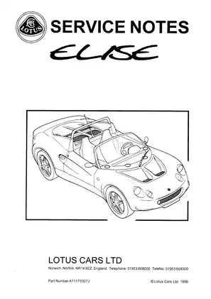 Lotus M111 Elise Service Manual - Comprehensive Guide for 1996-2001 Models