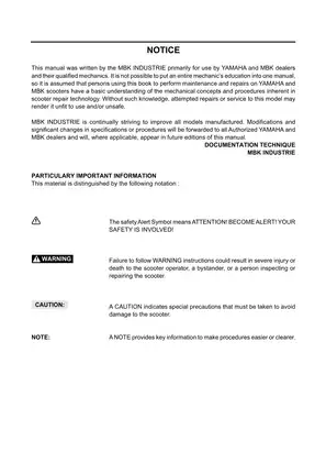 Yamaha YQ50 Service Manual - Comprehensive Scooter Maintenance Guide Preview image 3