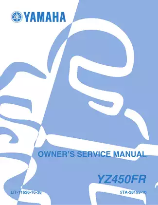 2003-2007 Yamaha YZ450, Y450FR owners service manual