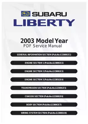 1998-2003 Subaru Legacy, Liberty service and shop manual Preview image 2