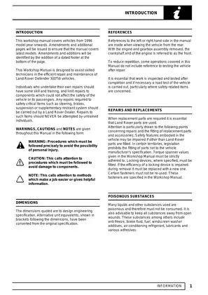 Land Rover Defender 300Tdi Workshop Manual (1996-1997) - Comprehensive Repair Guide Preview image 4