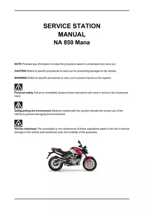 Aprilia NA 850 Mana Service Manual | Digital Repair Guide Preview image 4