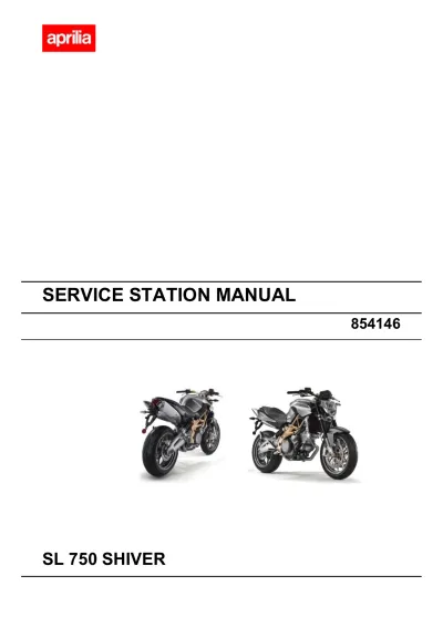 Preview: Aprilia SL 750 Shiver 2007–2015 OEM Service Manual (P/N 854146)