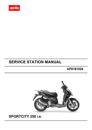 Aprilia Sportcity 250 ie scooter service station manual