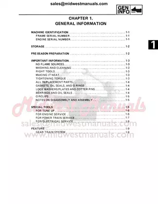 Yamaha Enticer LTR 340/400 Snowmobile Service Manual (1988-1990) Preview image 4