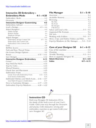 Husqvarna Viking Designer SE sewing machine user manual Preview image 5