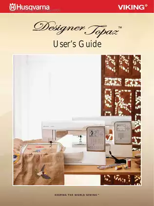 Husqvarna Viking Designer TOPAZ 20 Sewing Machine User Manual - Complete Guide