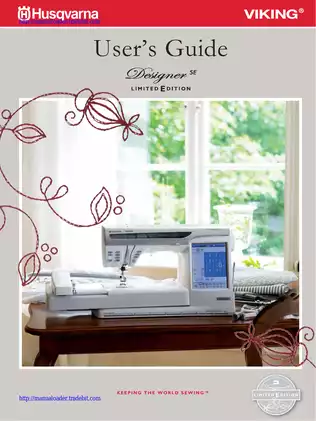 Husqvarna Viking Designer SE limited edition Embroidery and Sewing Machine users guide