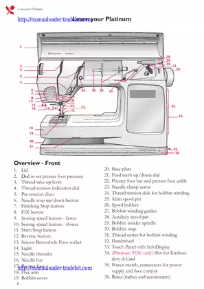 Husqvarna viking platinum 775, 955E sewing machine users manual Preview image 4