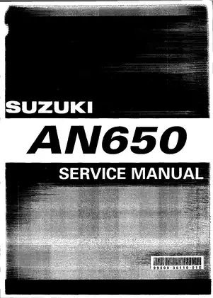 2003-2006 Suzuki Burgman 650 AN650 service manual