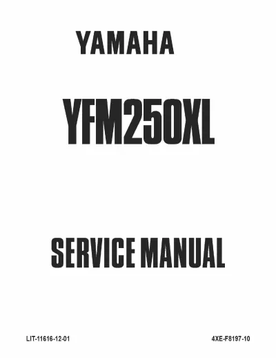 Preview: 1999–2005 Yamaha YFM250XL Bear Tracker, Bruin ATV Service Manual (P/N LIT-11616-12–01)