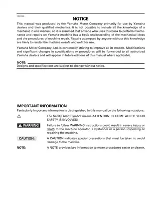 1999-2005 Yamaha Bear Tracker, Bruin YFM250 service manual Preview image 2