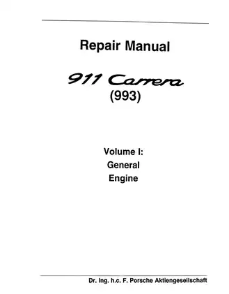 Porsche 911 Carrera (993) Repair Manual - Comprehensive Service Guide