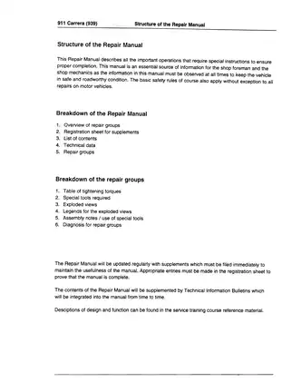 Porsche 911 Carrera (993) Repair Manual - Comprehensive Service Guide Preview image 4