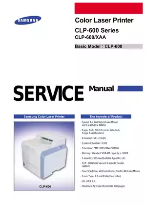 Samsung CLP-600 Series Color Laser Printer Manual - Comprehensive Guide