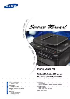 Samsung SCX-4600, SCX-4623F, SCX-4623FN MFP service manual Preview image 1