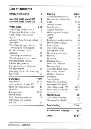 Comprehensive Instruction Manual for Lily 550 & 540 Sewing Machines Preview image 3