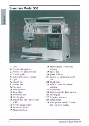 Comprehensive Instruction Manual for Lily 550 & 540 Sewing Machines Preview image 4