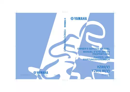 Yamaha YZ85 Owner's Service Manual (2005 Edition)