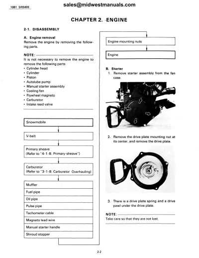 1981–1991 Yamaha SRV540 Series / SR540E / SR-V Service Manual (P/N 8L9-016101)