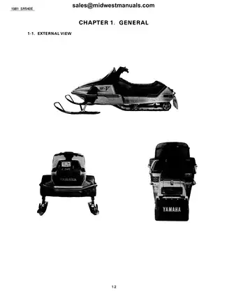 Comprehensive 1981-1991 Yamaha SRV540 Series Snowmobile Service Manual Preview image 4